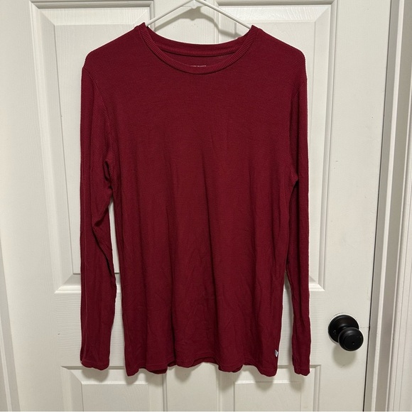 Posh Peanut Holiday Collection Mens Bordeaux Waffle Long Sleeve Loungewear Large - Picture 1 of 4